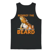 Bearded Dragon - Respect the Beard Unisex Tank Top - Black – 1