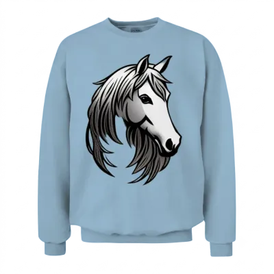 Horse Head Unisex Sweatshirt - Light Blue