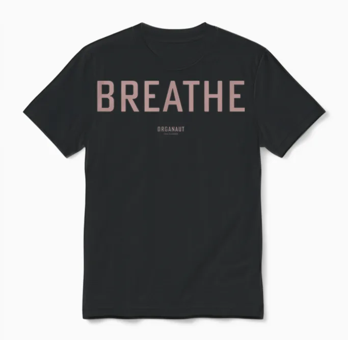 Organaut :: Breathe - Minimalistisches Mantra Unisex T-Shirt in Black