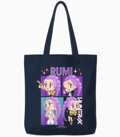 Kpop Demon Hunters Rumi Officially Licensed Tote Bags - Navy