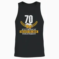 Lustig Witz Haut Feuchtigkeit 70 Jahre Geburtstag Birthday Unisex Tank Top in Black - 2