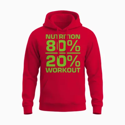 Nutrition 80% 20% Workout Unisex Hoodie - Red