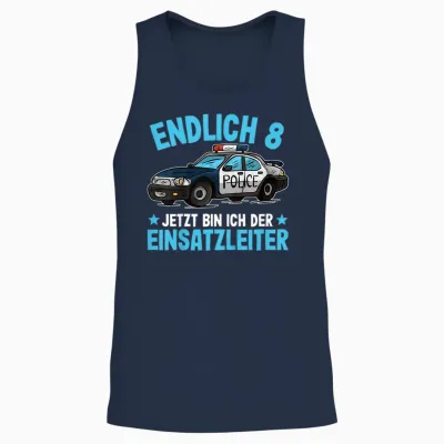 Polizei Shirt 8 Jahre Jungen | Polizei 8. Geburtstag Unisex Tank Top - Navy