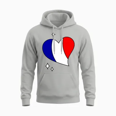 France Flag Blue White Red 14 July French Pride Unisex Hoodie - Ash