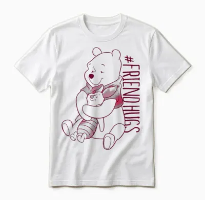 Disney Winnie the Pooh Piglet the Pooh Friend Hugs T-Shirt, White, S Unisex T-Shirt - White