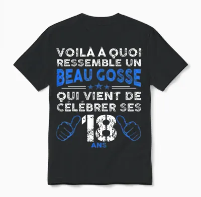 Birthday 18 Years Boy Funny | Anniv 18 Years T-Shirt, Black, S Unisex T-Shirt - Black