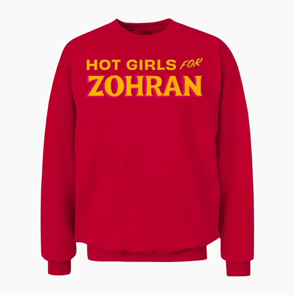 Hot Girls for Zohran Mamdani Zohran for Nyc Mayor 2025 Unisex Sweatshirt in Red