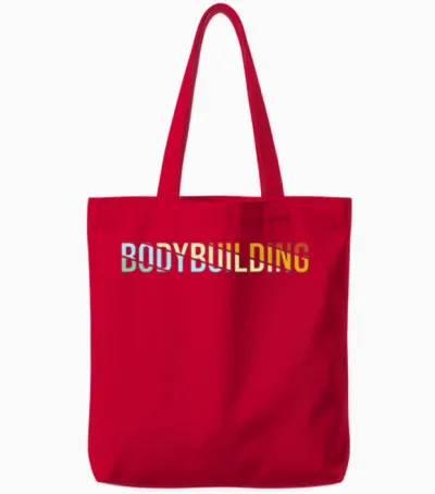 Body Building Retro Tote Bags - Red