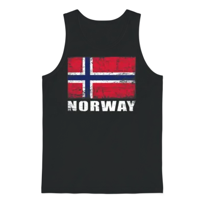 Norway Flag Grunge Country Flag Norway Unisex Tank Top - Black