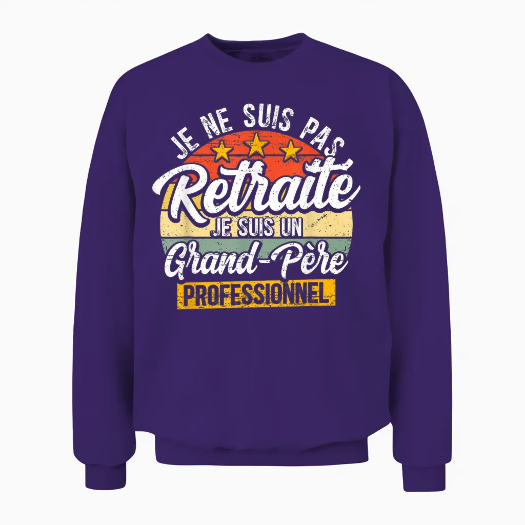 Grandpa Professional Grandfather Grandparent Retired Gift Grandpa Unisex Sweatshirt in Purple