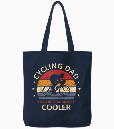 Radfahrer Papa Wie Ein Normaler Vater Nur Cooler Cycling Tote Bags - Navy