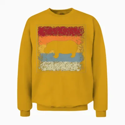 Hippo Retro Unisex Sweatshirt - Gold