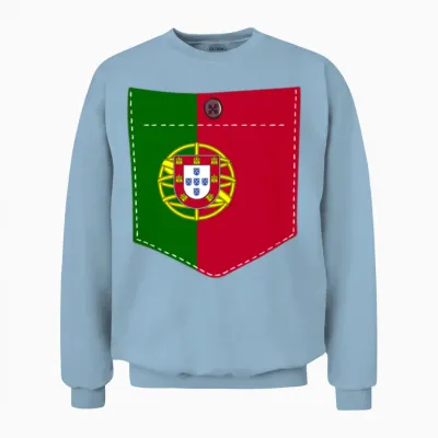 T-Shirt Drapeau Du Portugal - T-Shirt Portugal - Femme - Homme Manche Longue Unisex Sweatshirt - Light Blue