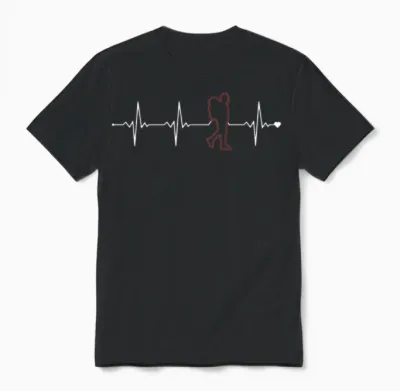 Hiking Heartbeat Wander Backpacking Outdoor Hiker Unisex T-Shirt - Black