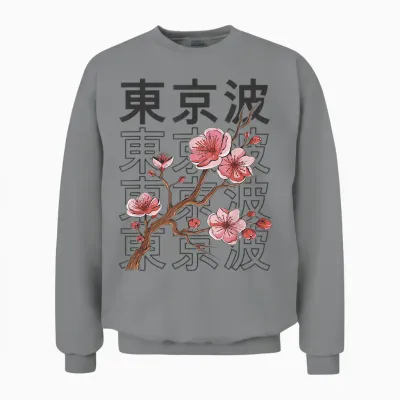Cherry Blossom Japanischer Sakura-Baum Japan Aesthetic Anime Unisex Sweatshirt - Sport Grey
