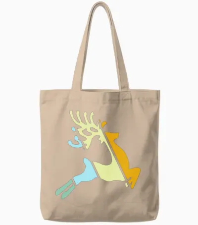 Moose Retro Tote Bags - Natural