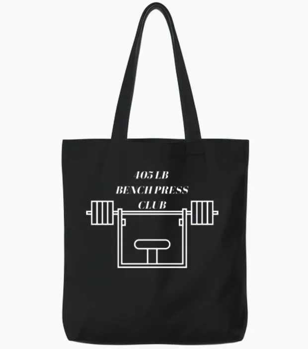 405 Lb Bench Press Club Tote Bags in Black