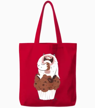 The Cupcake Monster Tote Bags - Red