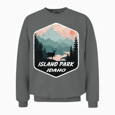 Island Park Idaho Id Mountains Hike Hiking Unisex Sweatshirt - Graphite Heather