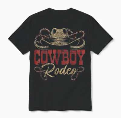 Cowboy Rodeo Wild West Rodeo Howdy Western Southern Country Unisex T-Shirt - Black