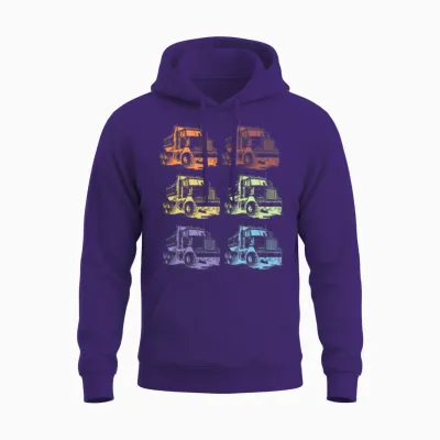 Retro Truck Driver Gift Unisex Hoodie - Purple