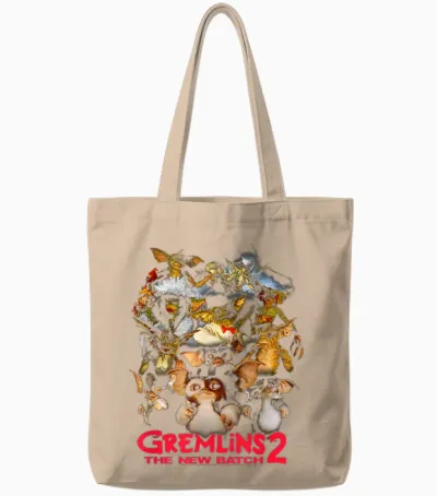 Gremlins 2 Goon Crew T-Shirt, Black Tote Bags - Natural