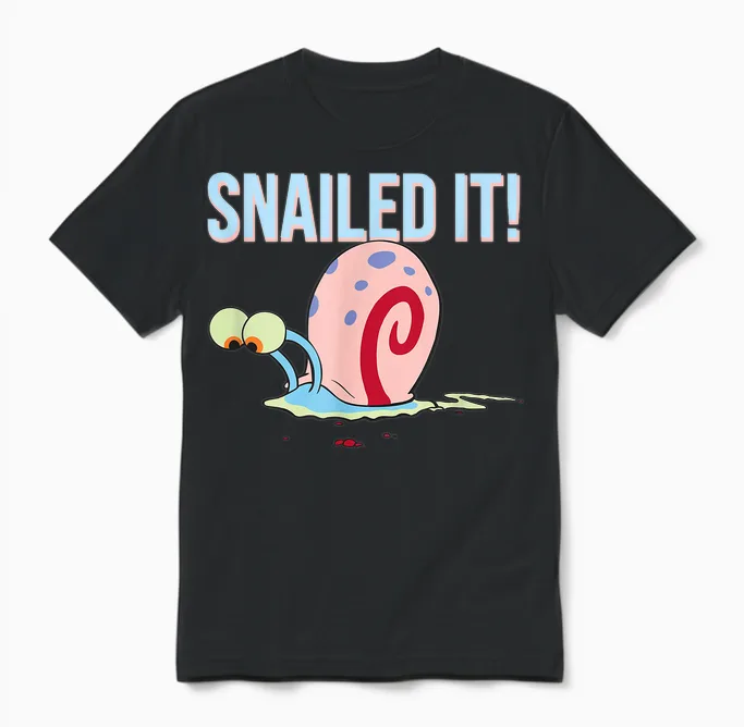 Gary the Snail - Snailed It! Unisex T-Shirt in Black