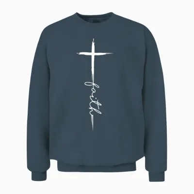 Faith Christian Jesus for Men Women Girls Kids Unisex Sweatshirt - Dark Heather