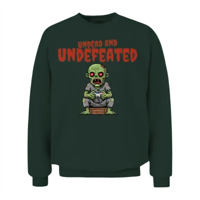 Undead and Undefeated – Retro Zombie Gamer Unisex Sweatshirt - Forest