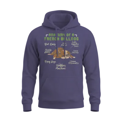 French Bulldog Funny Anatomy of a French Unisex Hoodie - Heather Sport Dark Navy
