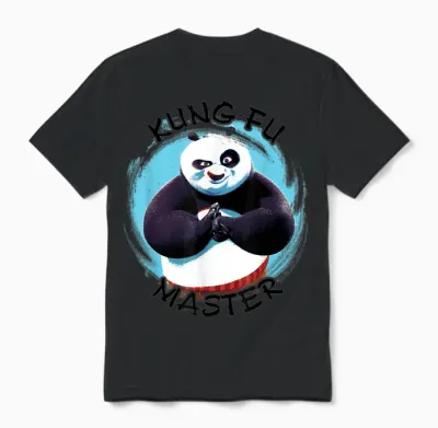Portrait of Kung Fu Panda Po Kung Fu Master at Painting Unisex T-Shirt - Black