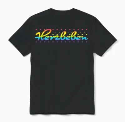 Herzbeben - Liebe, Gefühl, Regenbogen, Liebe, Herz Unisex T-Shirt - Black