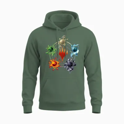 Magic: the Gathering Mana Symbols Epic Unisex Hoodie - Military Green