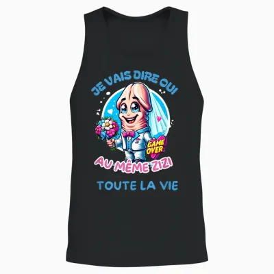 Original Evjf Enterrement Vie Jeune Fille Même Zizi Humour T-Shirt, White, S Unisex Tank Top - Black