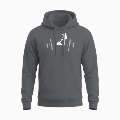 Hiking Heartbeat Unisex Hoodie - Charcoal