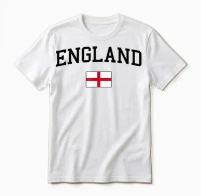 Englische Flagge Herren Damen Kinder England Unisex T-Shirt - White