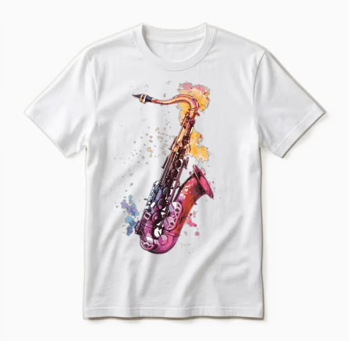 Saxophone Unisex T-Shirt in White