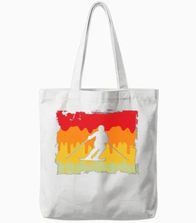 Ski Retro Tote Bags - White
