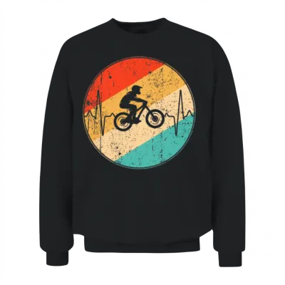 Mountainbike Retro Heartbeat Unisex Sweatshirt - Black
