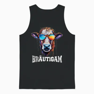 Jga T-Shirt Bräutigam Kuh Bauern & Landwirt Poltern Jga Unisex Tank Top - Black