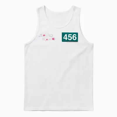 Children's Squid Game Player 456 Number and Logo Children's Unisex Tank Top - White