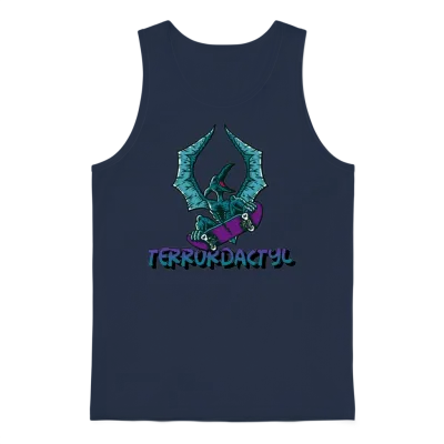Terrordactyl Scary Pterodactyl Skateboarding Horro Unisex Tank Top - Navy