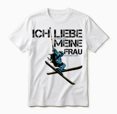 Ich Liebe Es Wenn Mich Meine Frau Ski Fahren Lässt Skifahrer Unisex T-Shirt - White