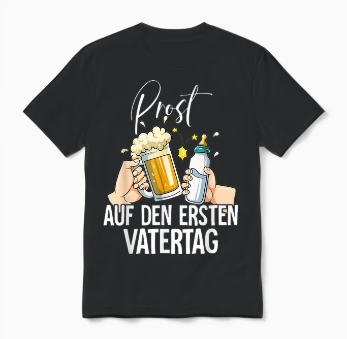 Erster Vatertag Unisex T-Shirt in Black