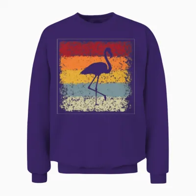 Flamingo Retro Unisex Sweatshirt - Purple