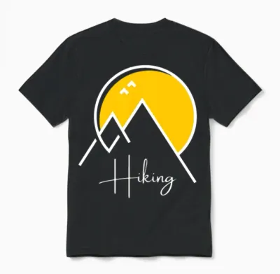 Hiking - Keep Calm and Hike On Unisex T-Shirt - Black