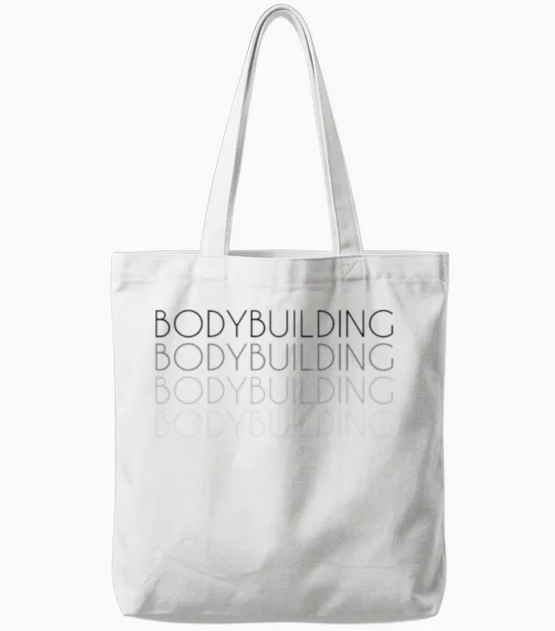 Bodybuilding Retro Gym & Lifting Tote Bags in White