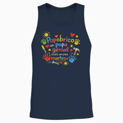 Cadeau Papa Bricoleur Papabrico Fête Des Pères Original Noël Unisex Tank Top - Navy