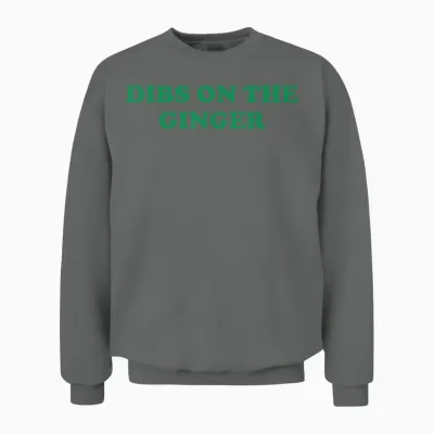 Groovy Dibs on the Ginger Shamrock Dark Humor St Patricks Unisex Sweatshirt - Graphite Heather