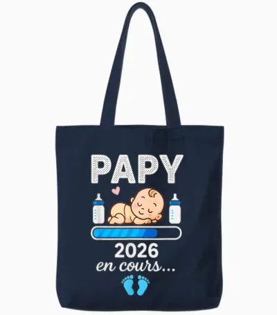 Grandpa Pregnancy Announcement 2026 for Future Grandparents Tote Bags - Navy